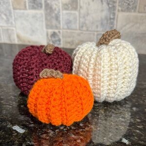 Handmade Crochet Pumpkins Set